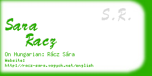 sara racz business card