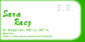 sara racz business card